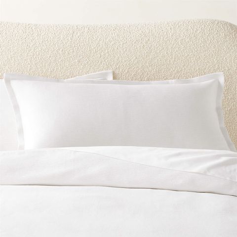 Maisa Organic Cotton Slub White King Pillow Shams Set Of 2 + Reviews | Cb2 for