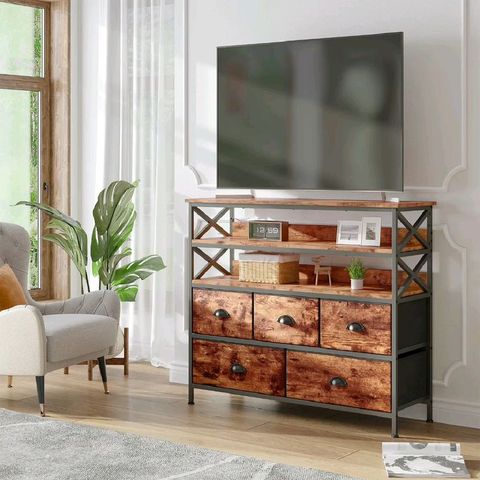 Maximize Space: Enhomee's 5-Drawer Tv Stand – Elevate Your 45 Inch ... within Maximizing Your Space How to Style Your Darien 2-Drawer TV Stand