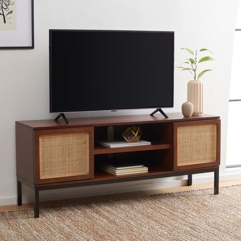 Med5009F Tv Stands - Furniture By Safavieh inside The Appeal of the Safavieh Claude Media Stand Black/Natural for Home Entertainment