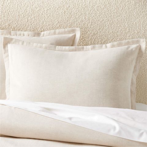 Melina Organic Cotton Natural And Warm White Standard Pillow Shams Set ... intended for Achieve a High-End Pillow Sham Look for Under $20
