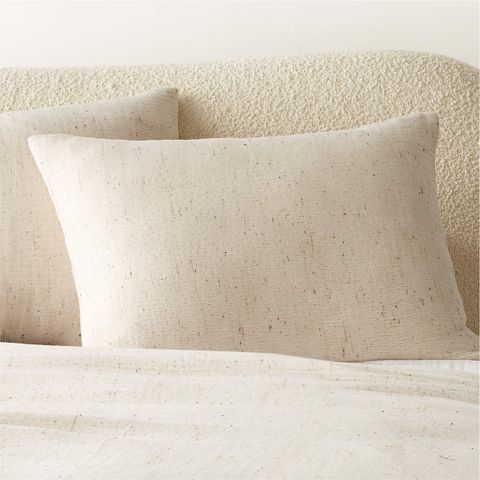 Melina Organic Cotton Natural And Warm White Standard Pillow Shams Set ... intended for Achieve a High-End Pillow Sham Look for Under $20