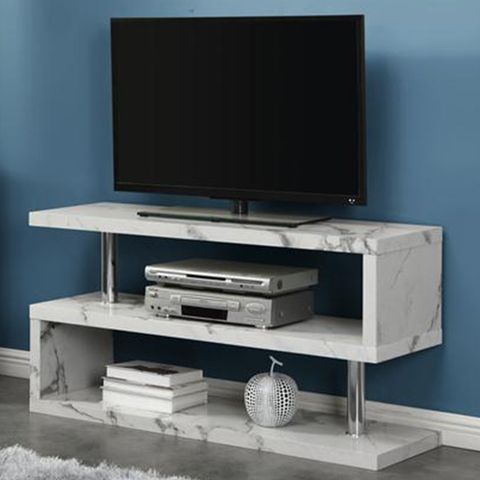 Miami High Gloss S Shape Tv Stand In Diva Marble Effect | Furniture In ... with regard to