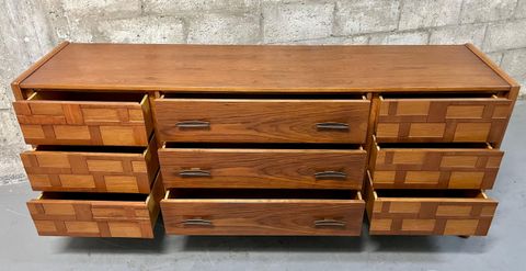 Mid Century Modern Brutalist Inspired Nine Drawers Dresser. Circa 1960S ... in