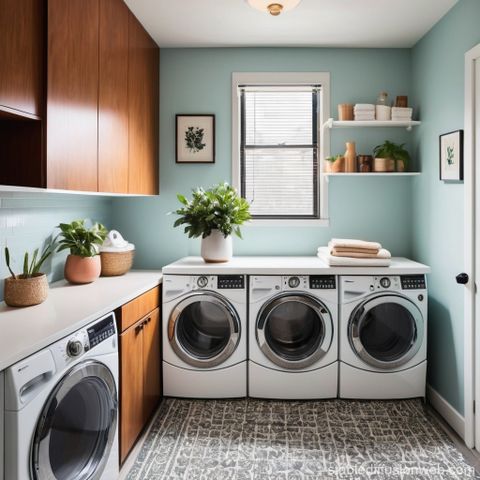 Mid Century Modern Laundry Room Design | Stable Diffusion Online with regard to