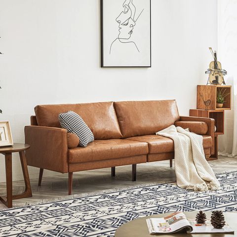 Mid Century Modern Leather Sofa pertaining to Finding the Perfect Tan Leather Sofa for Your Austin Mid Century Modern Home