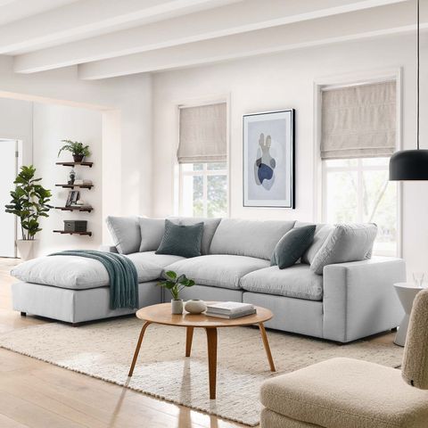 Modway Commix 4 Piece Down Filled Overstuffed Sectional Sofa Set In ... intended for The Modway Commix Sectional in Gray A Comprehensive Guide to its Features