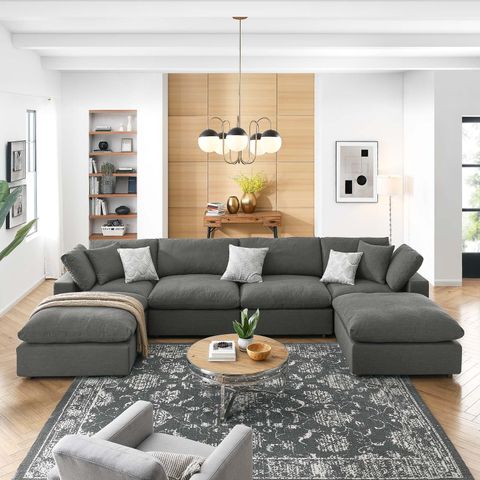 Modway Commix Down Filled Overstuffed 6-Piece Sectional Sofa In Gray ... throughout The Modway Commix Sectional in Gray A Comprehensive Guide to its Features