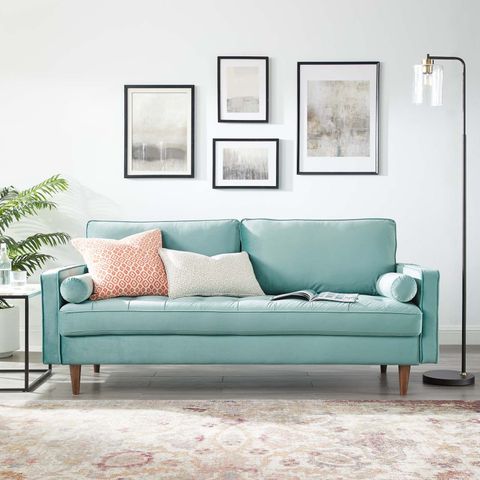 Modway Valour Performance Velvet Sofa In Mint - Walmart.com | Living ... with regard to Styling Your Space with the Modway Victoria Sofa