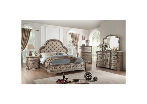 Northville Dresser With Marble Top, Antique Silver in Unveiling the Charm of the ACME Northville Dresser in Antique Champagne