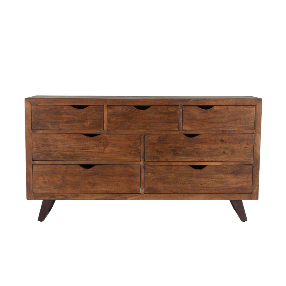 Nottingham 71&quot; Modern Acacia Wood Dresser with regard to Elevate Your Bedroom with a 7-Drawer Acacia and Walnut Dresser