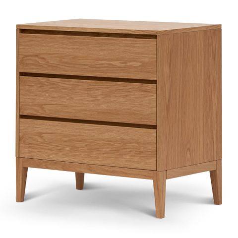 Olsen 3 Drawers Dresser Unit - Natural Oak - Oak &Amp; Teak intended for Maximizing Your Space The Dexter Oak Finish 3-Drawer Dresser Revealed