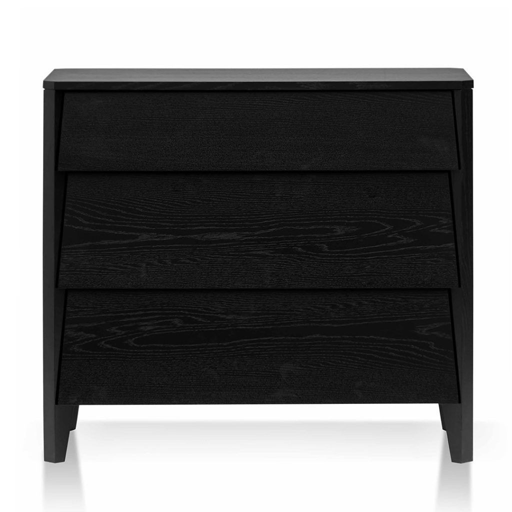 Oslo 3 Drawers Dresser Unit - Black Oak - Oak &amp;Amp; Teak in