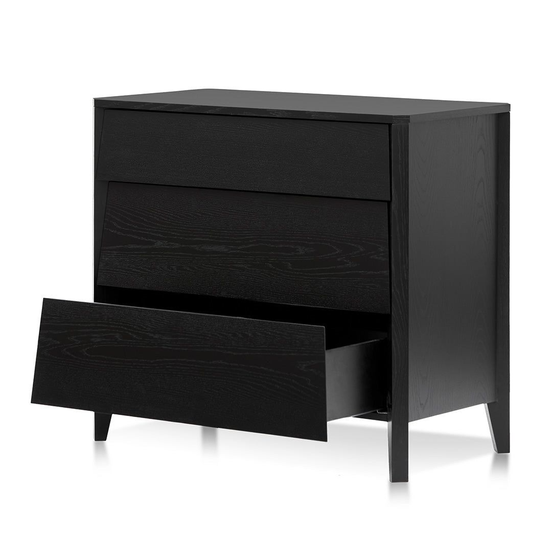 Oslo 3 Drawers Dresser Unit - Black Oak - Oak &amp;Amp; Teak regarding
