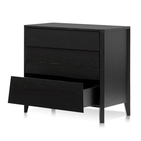 Oslo 3 Drawers Dresser Unit - Black Oak - Oak &Amp; Teak regarding