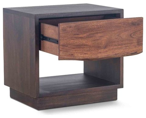 Palermo 24-Inch Acacia Wood Live Edge Night Chest In Raw Walnut Finish ... inside Exploring the Versatility of Acacia and Walnut Chests