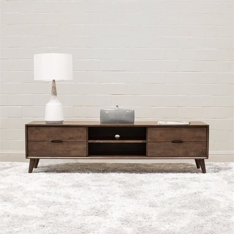 Pemberly Row Mid-Century Modern Lennon Walnut Tv Stand | Homesquare throughout Achieving a Modern Aesthetic with the Pemberly Row TV Stand