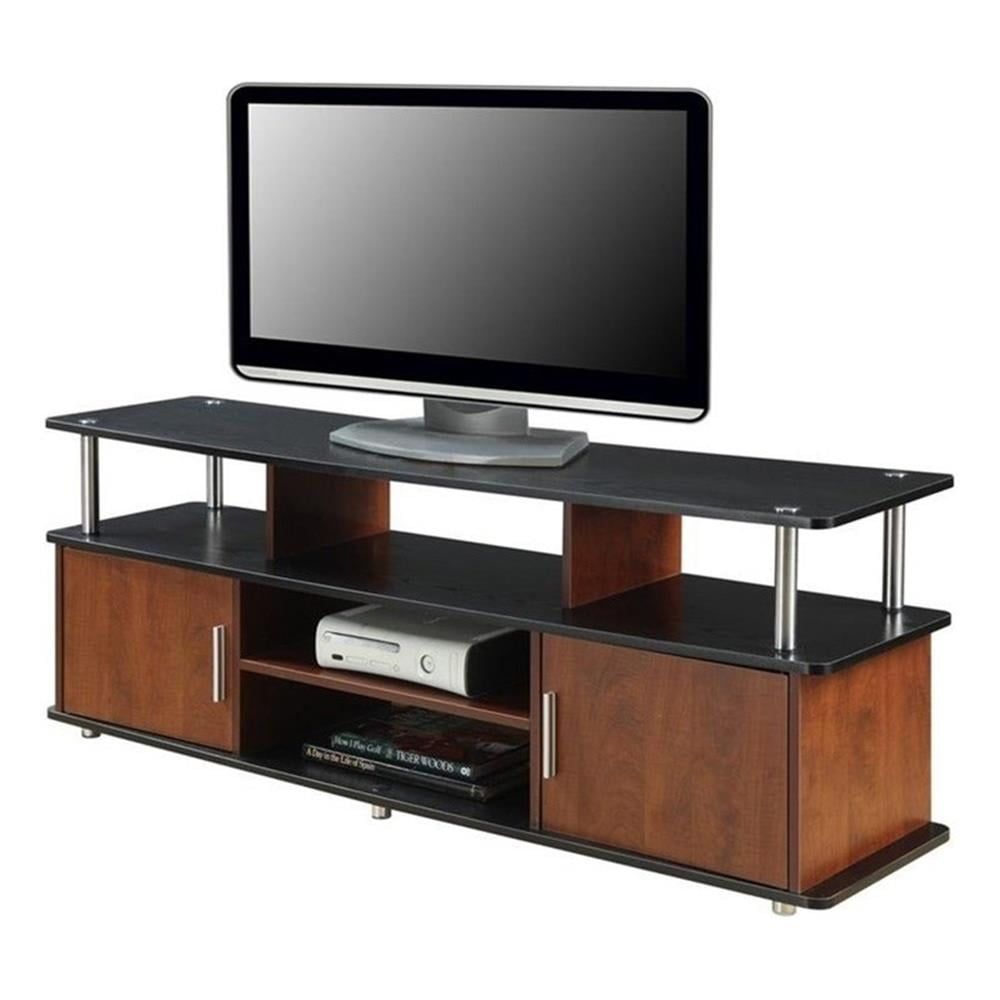 Pemberly Row Modern Wood Tv Stand For Tvs Up To 59&quot; In Cherry/Black ... with