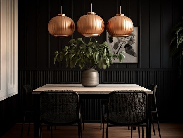 Premium Ai Image | Sleek Furniture Enhances The Appeal Of The Black ... within Discover the Glow How Dark Furniture Enhances Room Brightness