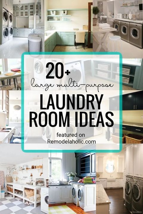 Remodelaholic | 20+ Large Multi-Purpose Laundry Rooms | Laundry Room ... pertaining to Designing a Multipurpose Laundry Room That Works Smarter Not Harder