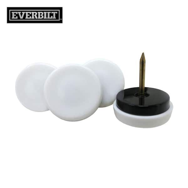 Reviews For Everbilt 7/8 In. White Plastic Round Nail-On Furniture ... pertaining to Protect Your Floors and Furniture with Easy DIY Glides