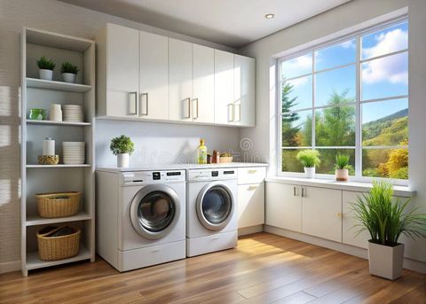 Streamline Your Laundry Routine Modern Laundry Room With Automated ... throughout Streamlining Your Space How to Harmonize Kitchen and Laundry Functions