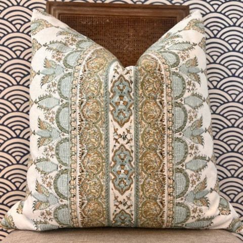 Thibaut Akola Striped Pillow Seaglass And Gold. High End Pillows, Euro ... in