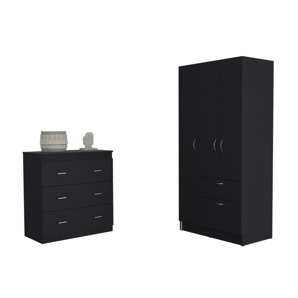 Turner 2 Piece Bedroom Set, Cartagena Armoire + Capri Three Drawer ... with