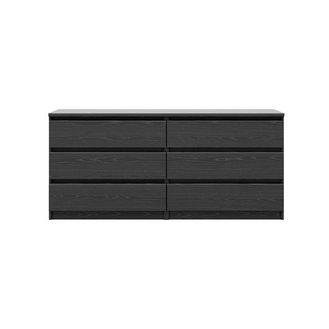 Tvilum 6 Drawer Double Dresser, Black Woodgrain | Dresser Decor, Tvilum ... within