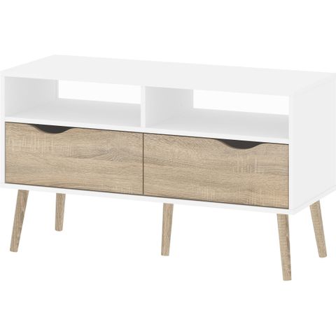 Tvilum Diana 2-Drawer Tv Stand With 2 Open Shelves - Walmart.com regarding Maximizing Your Space How to Style Your Darien 2-Drawer TV Stand