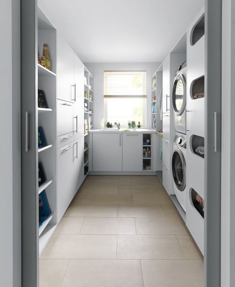 U Shape Layout Utility Room With Schuller Units. | Utility Room Storage ... in