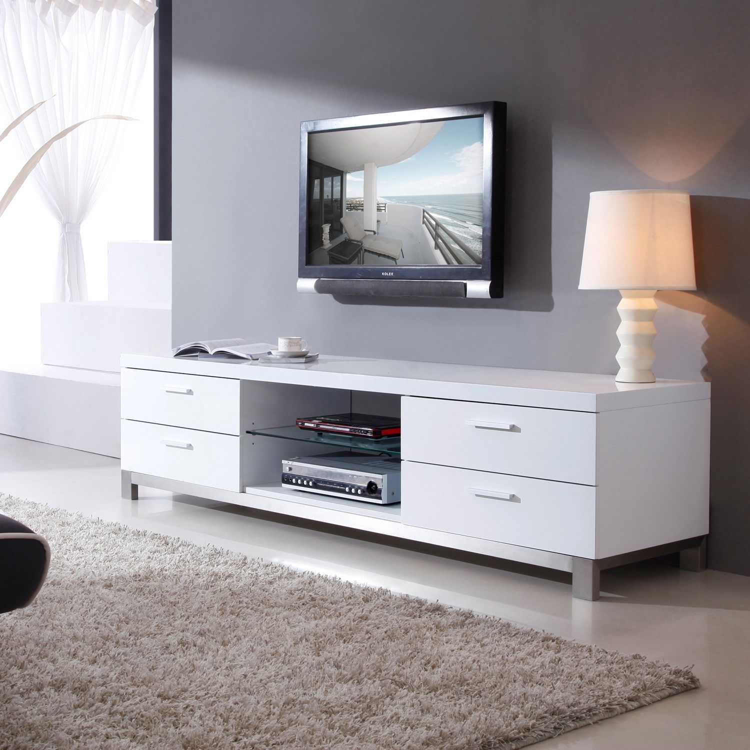 White Modern Tv Stand - Ideas On Foter throughout
