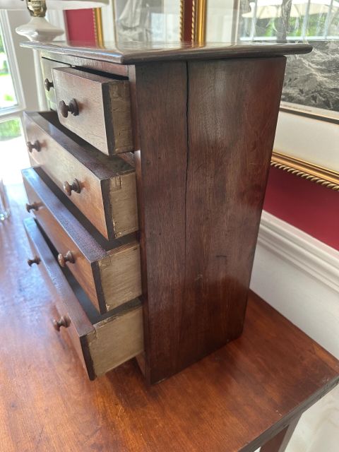 19Th Century Walnut Five Drawer Chest Primative Apprentice Piece ... intended for