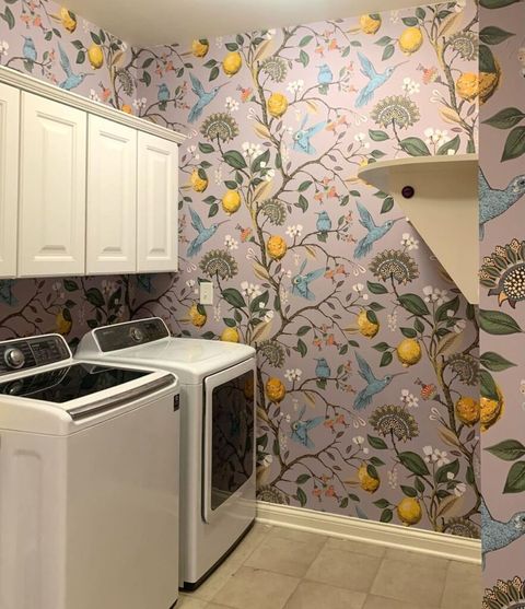 30 Beautiful Laundry Room Wallpaper Ideas You Will Love within