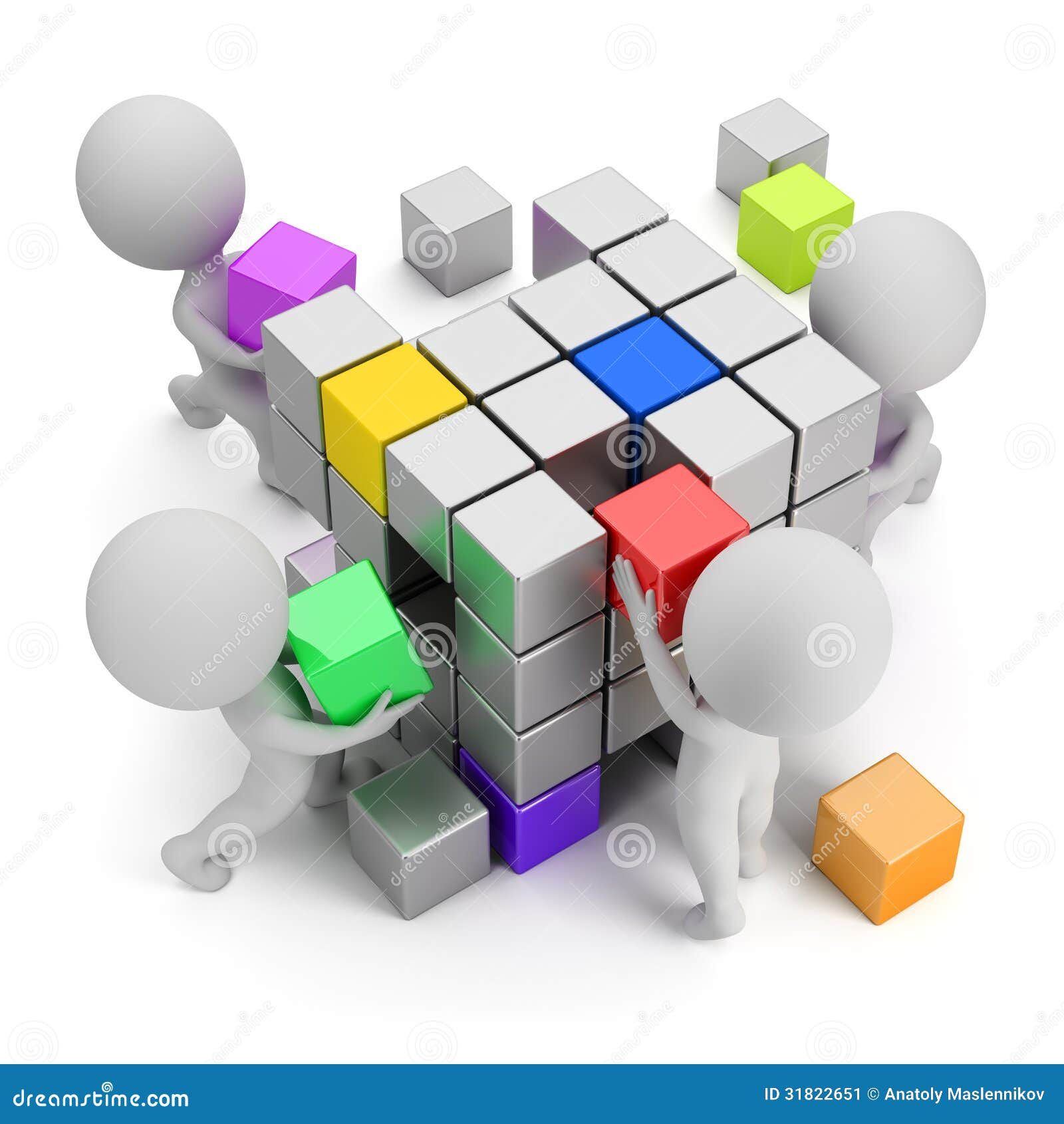 3D Small People - Concept Of Creating Stock Illustration - Illustration ... in