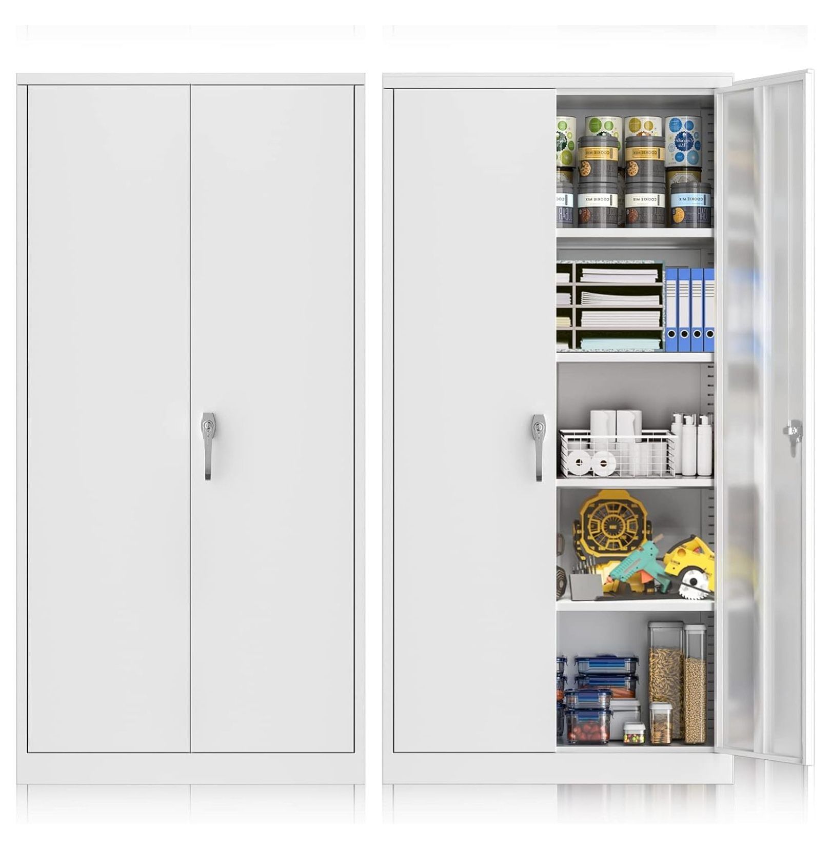 71&quot; Lockable Steel Storage Cabinet, Locking Metal Storage Cabinets ... intended for Unlocking the Potential of Your Karima White Storage Cabinet