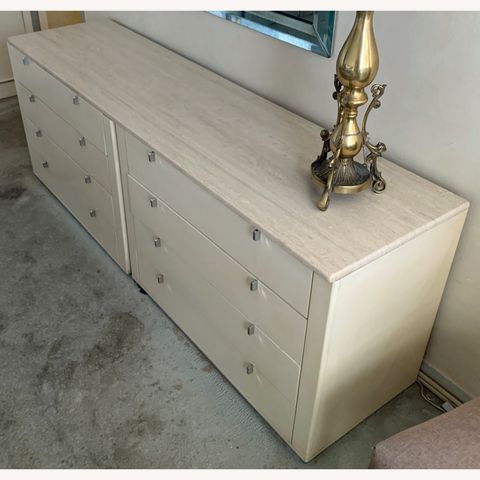 8-Drawer Dresser With Travertine Marble Top - Aptdeco in