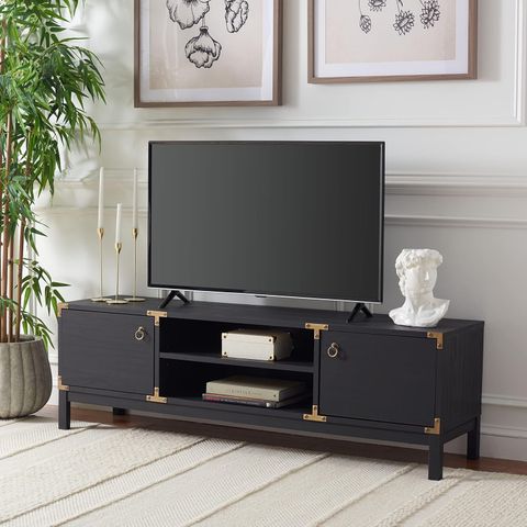 Amazon.com: Safavieh Home Collection Med9612 Media Stand, Black/Gold ... in How the Safavieh Aricia Media Stand Elevates Room Aesthetics