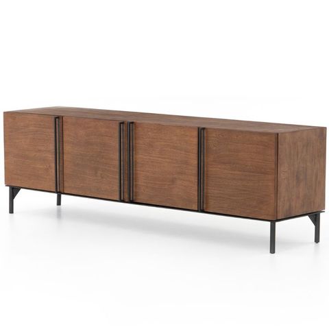 Arya Modern Classic Dark Brown Mango Wood Media Cabinet within How the Lowry Mango Wood Media Stand Elevates Your Entertainment Space
