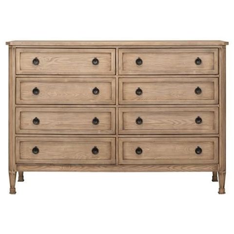 Barbara Rustic Lodge Brown Pine Wood Double Dresser | Solid Wood ... regarding