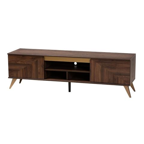 Baxton Studio Graceland Mid-Century Modern Transitional Walnut Brown ... for