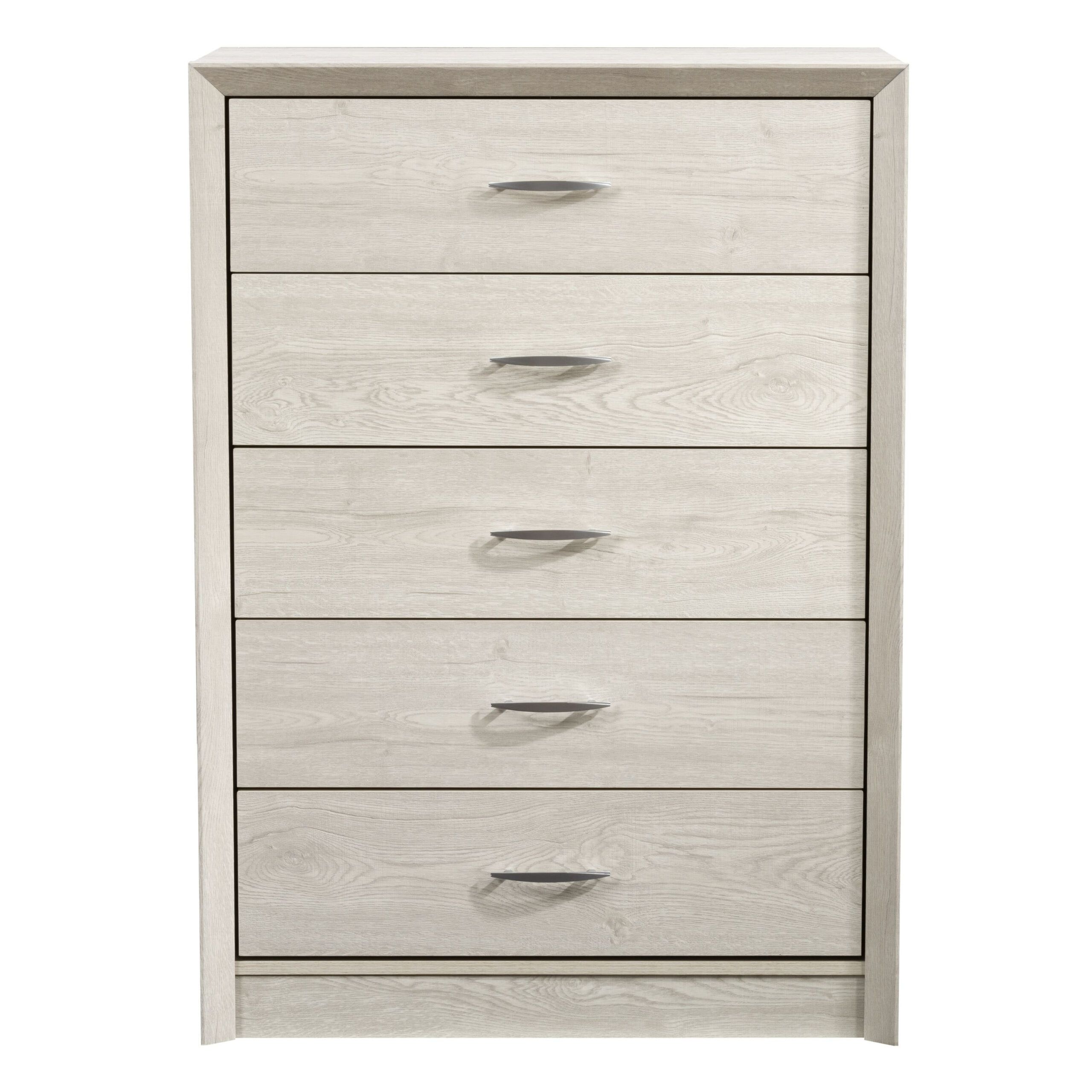 Exploring the CorLiving Newport 5 Drawer Dresser in White Washed Oak