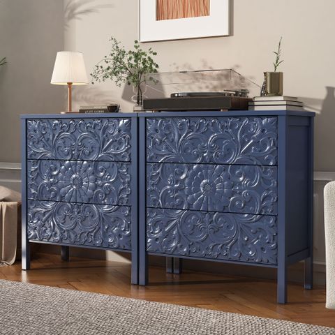 Bungalow Rose Farmhouse 3-Drawer Dresser | Wayfair regarding
