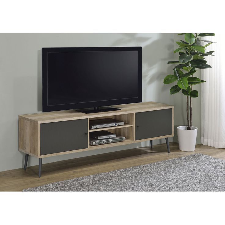 Coaster Allie 2-Door Engineered Wood Tv Stand With Storage Shelf ... inside