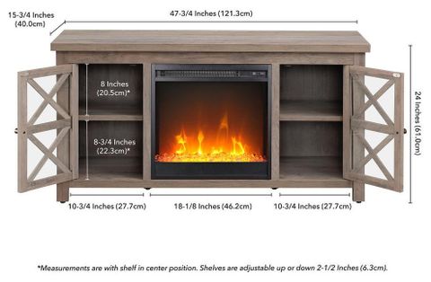 Colton Rectangular Tv Stand With Crystal Fireplace For Tv's Up To 55 In ... intended for