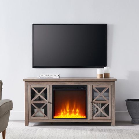 Colton Rectangular Tv Stand With Crystal Fireplace For Tv's Up To 55 In ... pertaining to