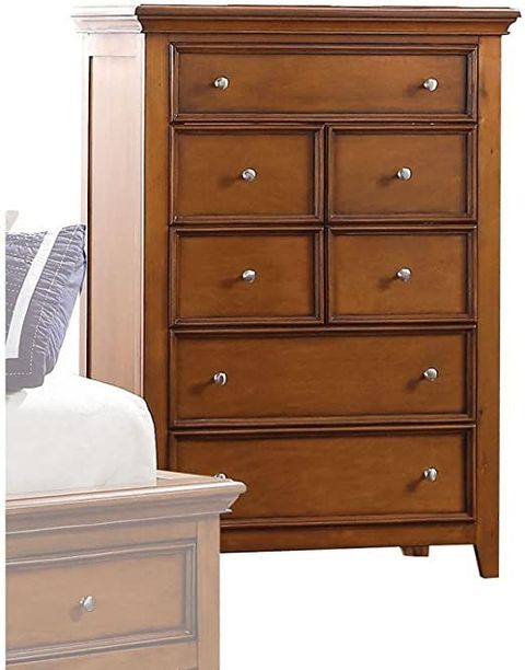 Contemporary Style Cherry Oak 5-Drawer Chest in