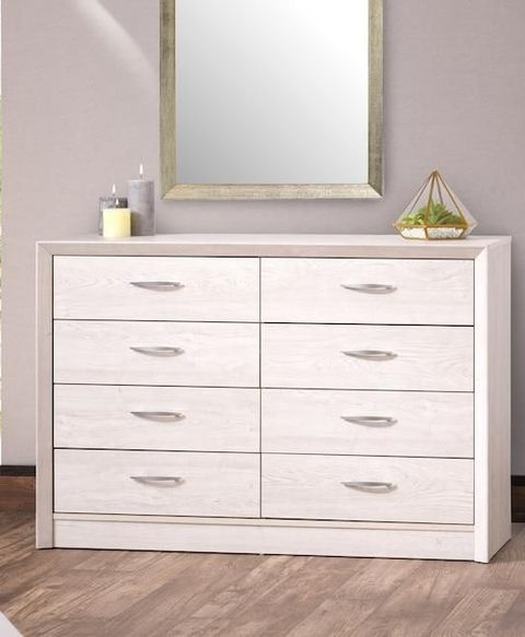 Corliving Newport White Washed Oak 8-Drawer Standard Dresser | White ... for Exploring the CorLiving Newport 5 Drawer Dresser in White Washed Oak