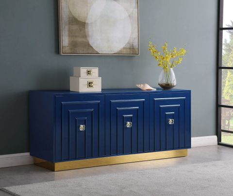 Cosmopolitan (Blue) Price For Buffet, Contemporary Navy Blue Lacquer ... within