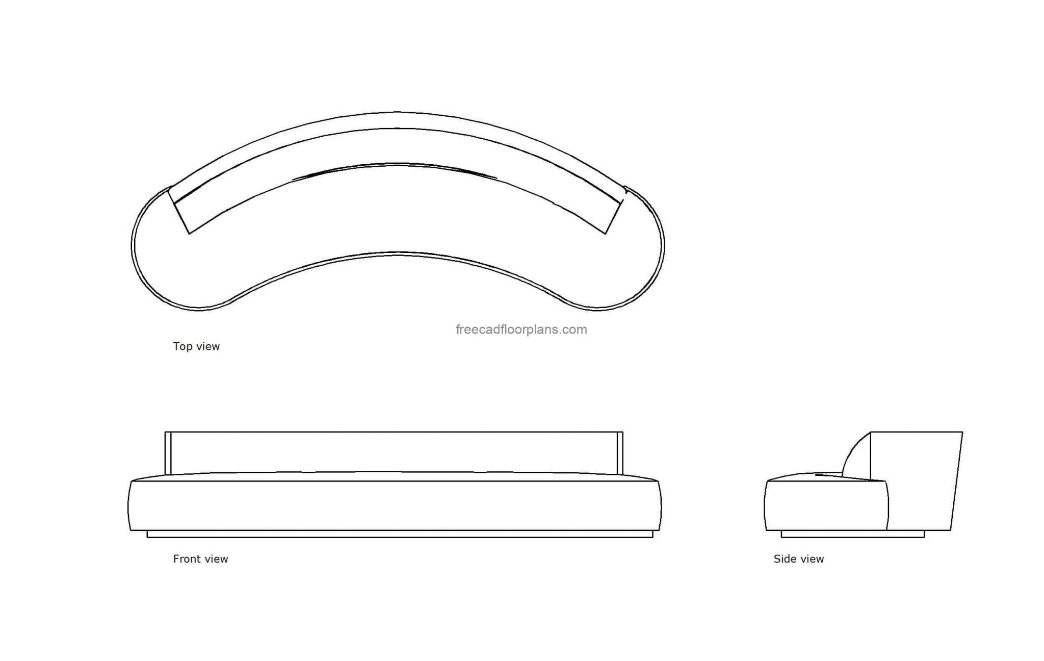 Curved Mid Century Sofa Min | Sofa Drawing, Floor Plan Sketch, Interior ... throughout Designing with Curves How a Sofa Can Redefine Your Room's Flow