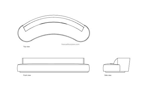 Curved Mid Century Sofa Min | Sofa Drawing, Floor Plan Sketch, Interior ... throughout Designing with Curves How a Sofa Can Redefine Your Room's Flow
